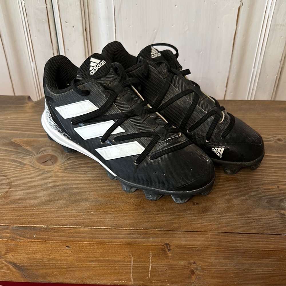 Girls Adidas Black and White Cleats
